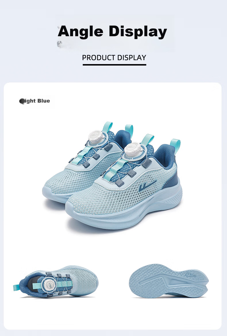 Warrior Boys' Single Mesh Shoes Summer Lightweight Breathable Running Shoes Children's Mesh Sports Shoes WZ-C648T Light Blue Size 33 8