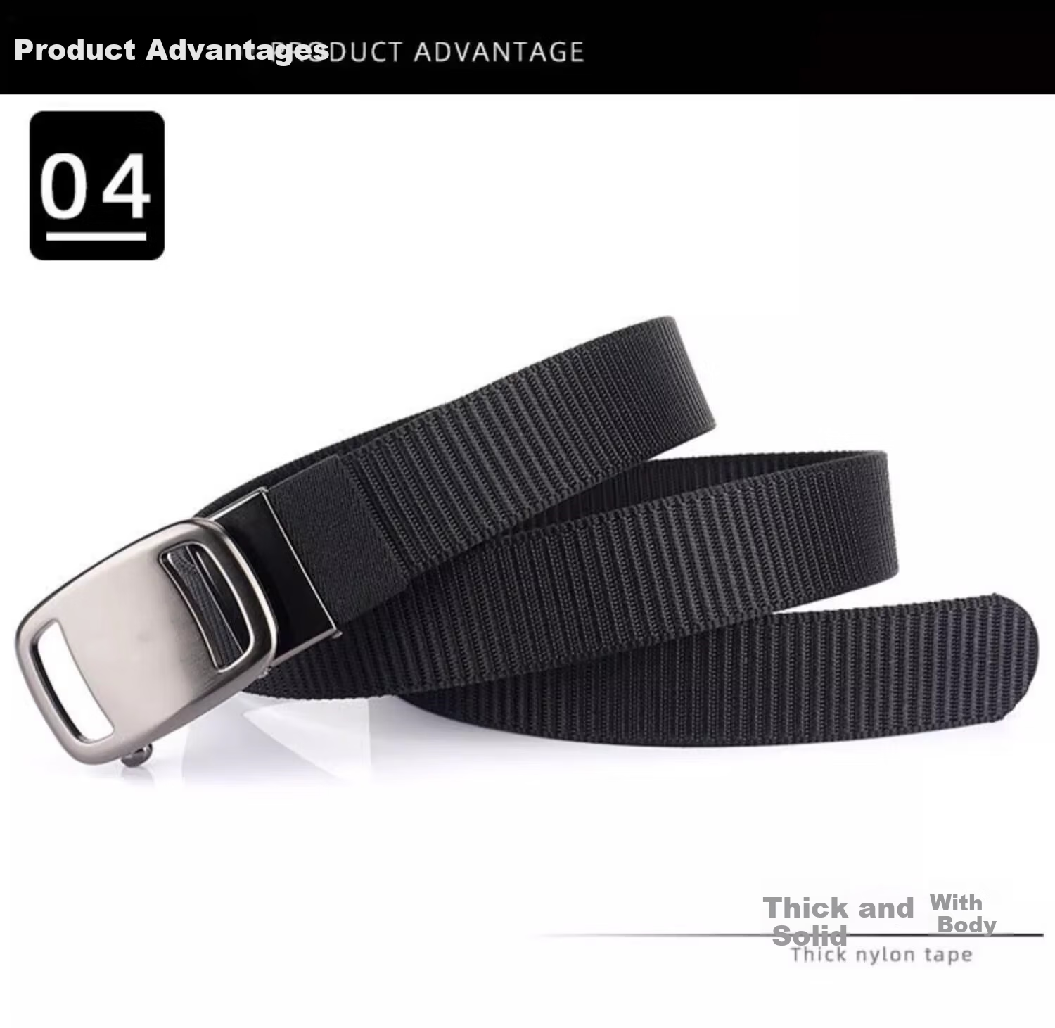 HOCR Men's Canvas Belt Automatic Buckle Fashion Casual Tactical Denim Belt for Young and Middle-aged 4