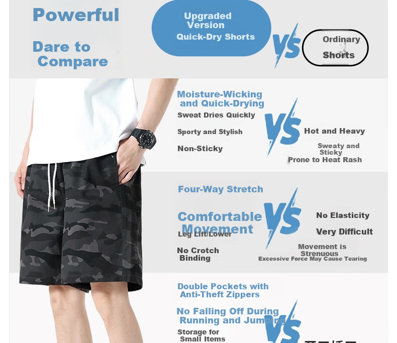 LangSha Men's Summer Breathable Lightweight Loose Casual Outdoor Quick-Dry Running Fitness Ice Silk Shorts 5
