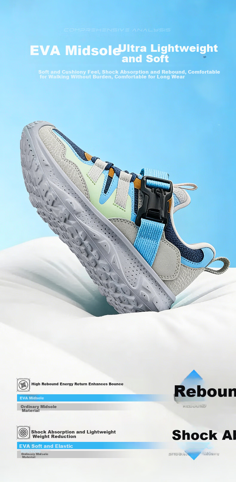 Xtep Kids Boys Magnetic Buckle Casual Shoes Leather Mesh Sports Shoes Persian Blue/Glow Blue Size 33 8