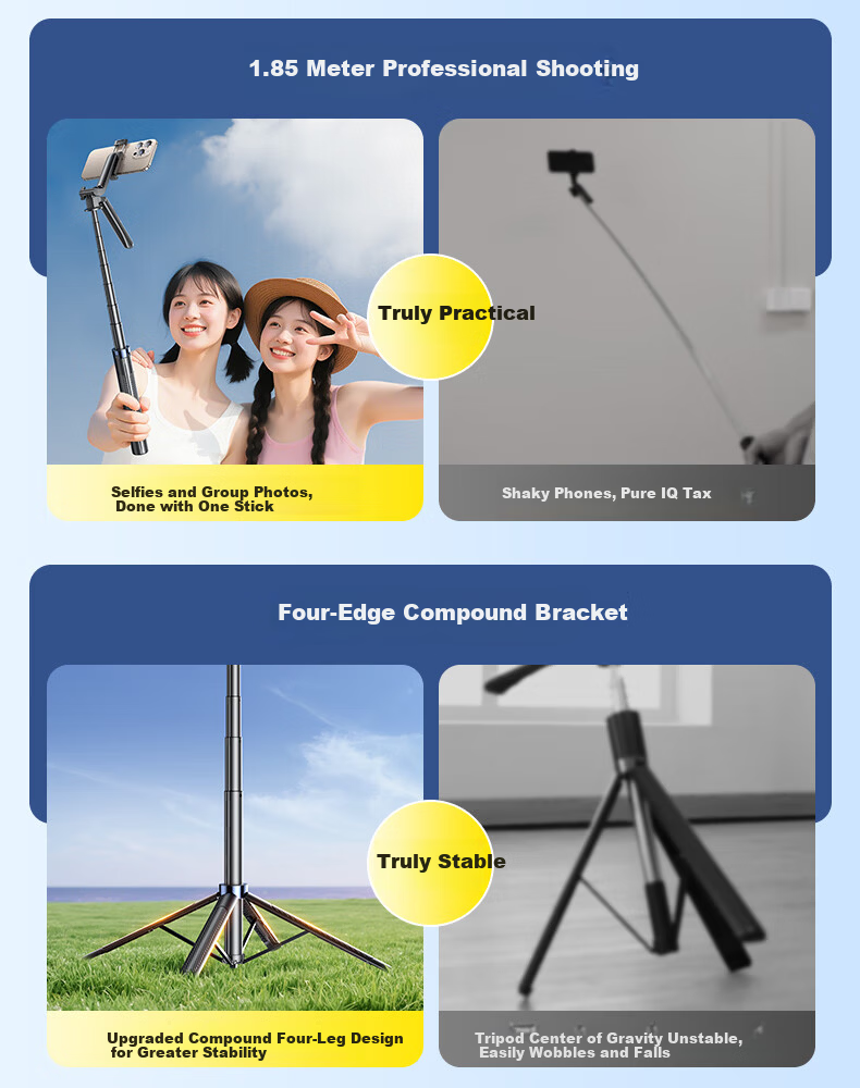 Shuotu [Smart Zoom] Selfie Stick Tripod, Portable Phone Stand, Travel Essential, Handheld Anti-Shake, 360-Degree Rotation, Concert Shooting, Douyin Live Streaming Floor Stand 6