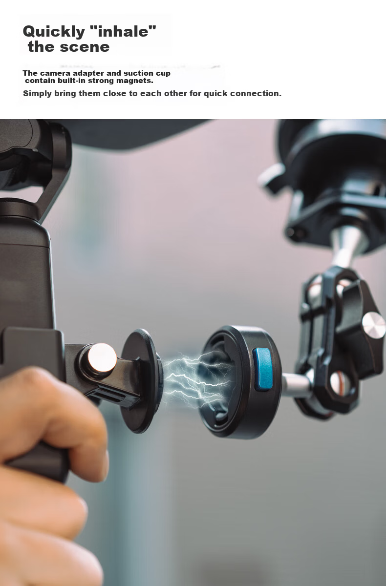 SUREWO Car Magnetic Quick-Release Suction Mount for DJI Pocket 3 Osmo Pocket 3 Car Glass Sunroof Interior and Exterior Fixed Shooting Expansion Accessory 2