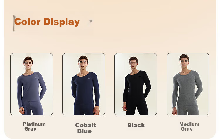 MiiOW 80S Modal Xinjiang Cotton Men's Thermal Underwear Set, Autumn Undershirt And Pants, Slim-Fit Base Layer Cotton Sweater, Heather Gray 16