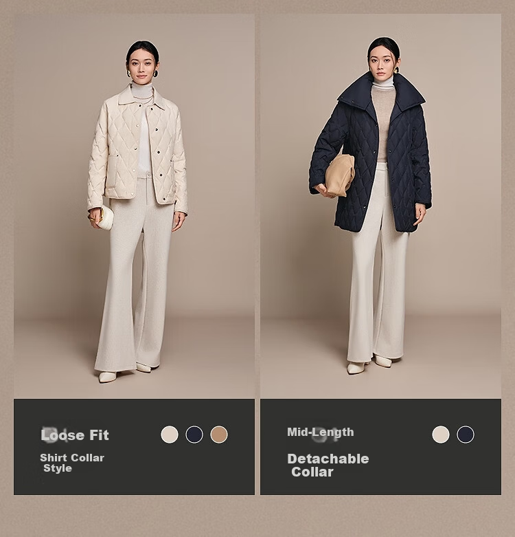 BOSIDENG Spring Autumn 90% Goose Down Lightweight Lapel Slim Fit Long Business Commuter Women's Coat 15