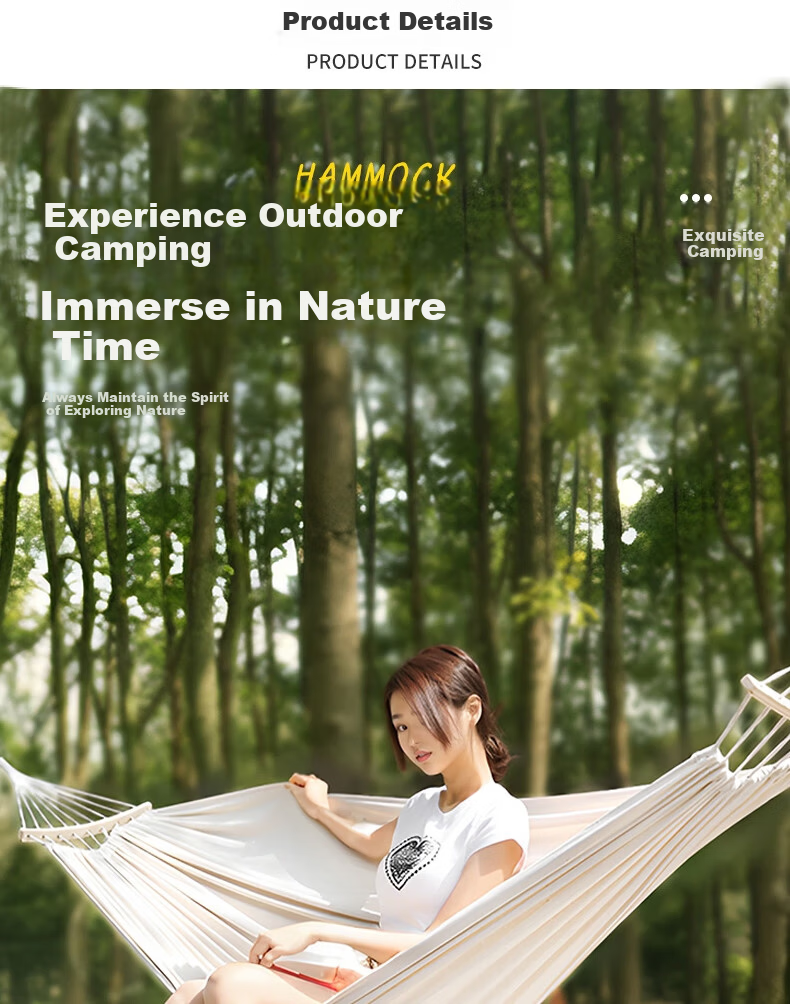 Ansell Portable Outdoor Double Hammock Thickened Wide Durable High Load Swing Hammock 8K00267 4