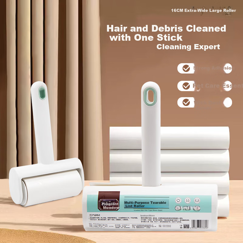 Fangcaodi Lint Roller 10CM*50 Sheets Removable Sticky Clothes Hair Cleaning Brush Small Size