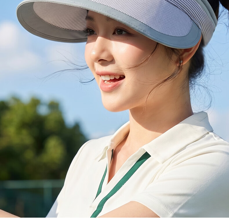 CACUSS Large Brim Open Top Hat Women Summer Outdoor Sun Hat Sports Hat Face Slimming Striped Sun Protection Hat Black 2