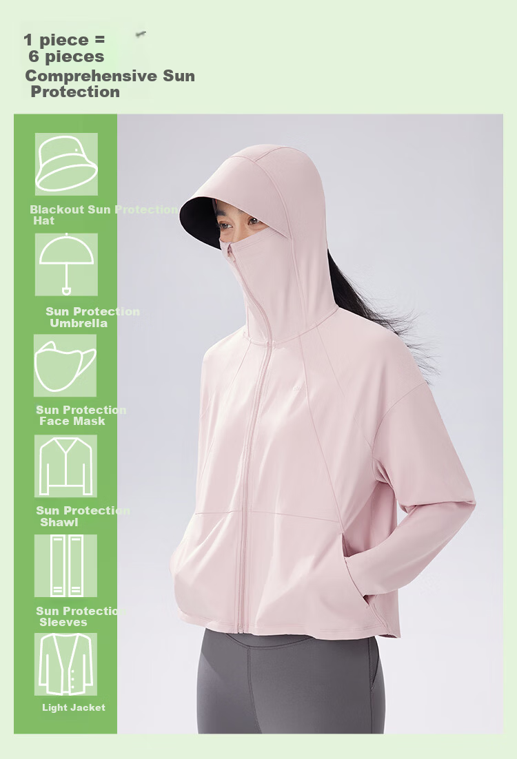 Beneunder Women's Sunscreen Jacket UV Protection Summer Breathable Ice Thin Cool Shawl Coat Blue M Size 16