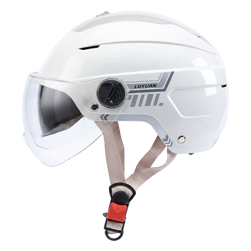 Luyuan Electric Bike Helmet Summer Zero-Pressure Sunroof Breathable New National Standard Class A 3C Certified Electric Motorcycle Safety Helmet Four Seasons Unisex Purple Rice - 3C Short Visor