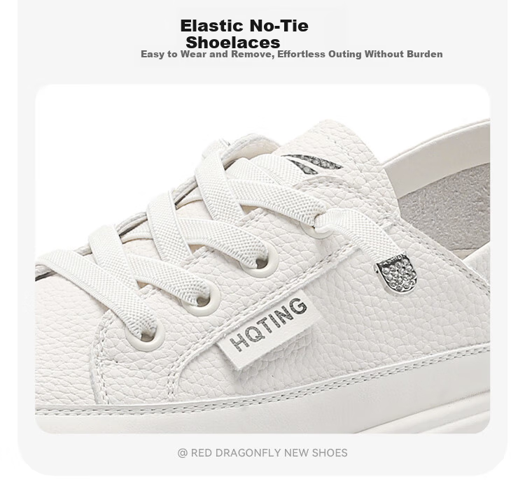 Red Dragonfly Women's Fashion Casual Slip-On Classic White Sneakers WPB14032 Beige Size 36 7