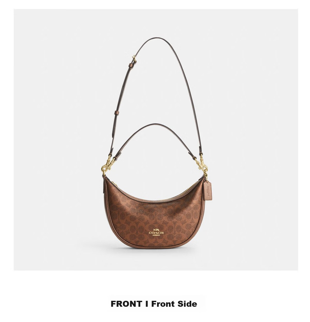 COACH Women's ARIA Metal Logo Signature Shoulder Tote Bag CCL27 Gift 5