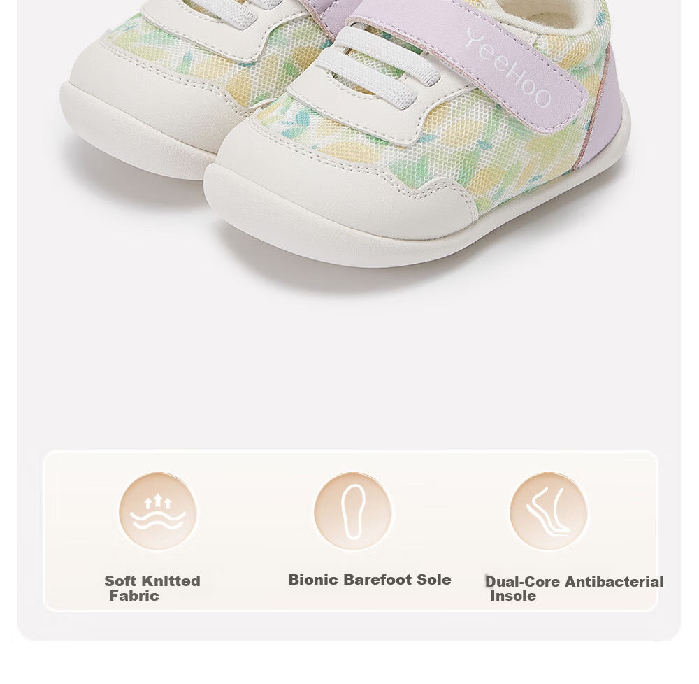 YEEHOO Baby Pre-Walking Shoes Antibacterial Autumn Casual Shoes Spring and Autumn Indoor Comfortable Baby Shoes for Girls 4