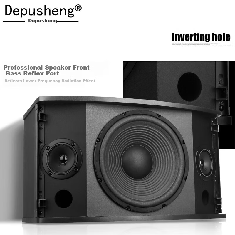 Depusheng D100 10-Inch Home KTV Speaker Professional Karaoke Sound System for Family, Private Rooms, Conference, Bar, Multimedia Teaching, Restaurant Floor-Standing Speaker Pair