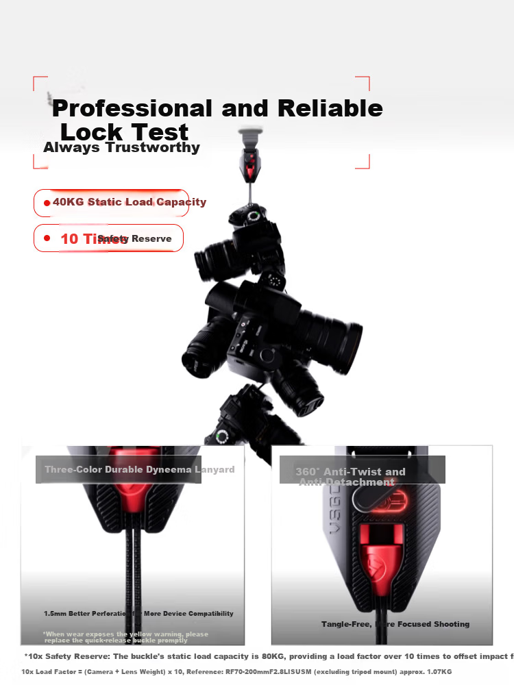 VSGO Black Hawk CASUAL Lightweight Photography Wrist Strap Camera Wristband Quick Release Lanyard Gray Mist Orange 5