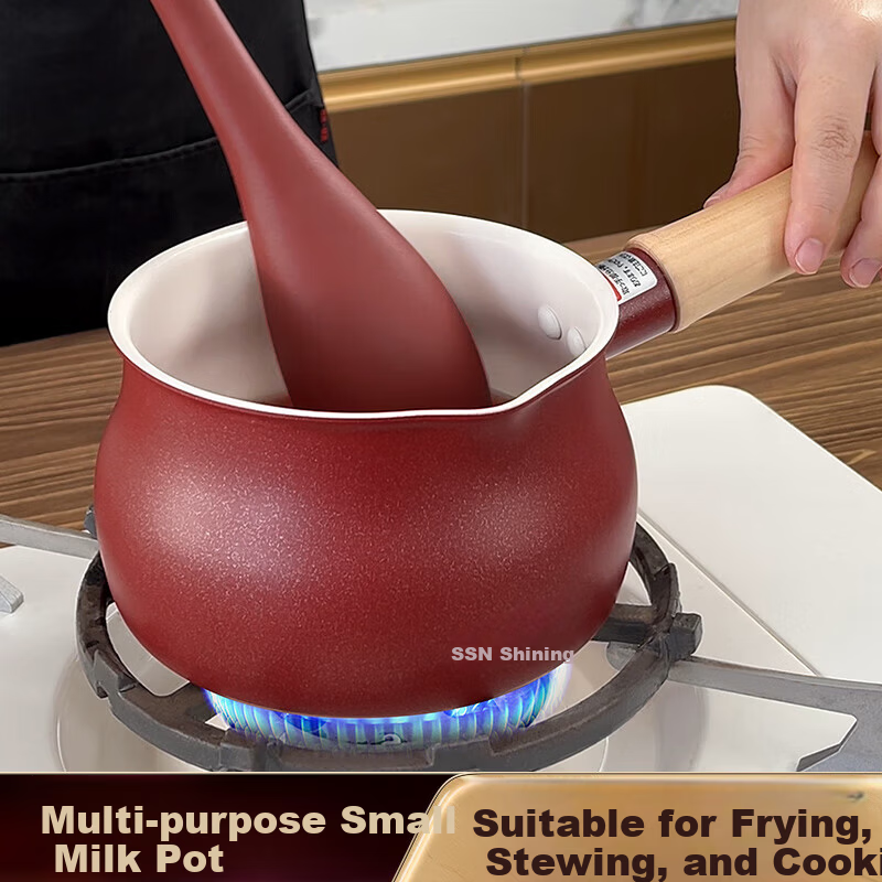 SSN Ceramic Non-Stick Small Milk Pot Hot Milk Boiler Small Saucepan 8