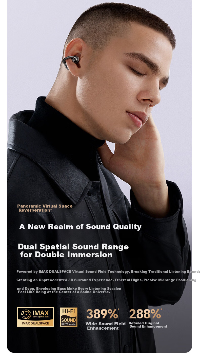 Jinyun 2026 Latest AI Noise-Cancelling Dual Bluetooth Earbuds In-Ear Clip-On Two-in-One Deep Active Noise Cancellation Long-Lasting Comfortable A30s 12