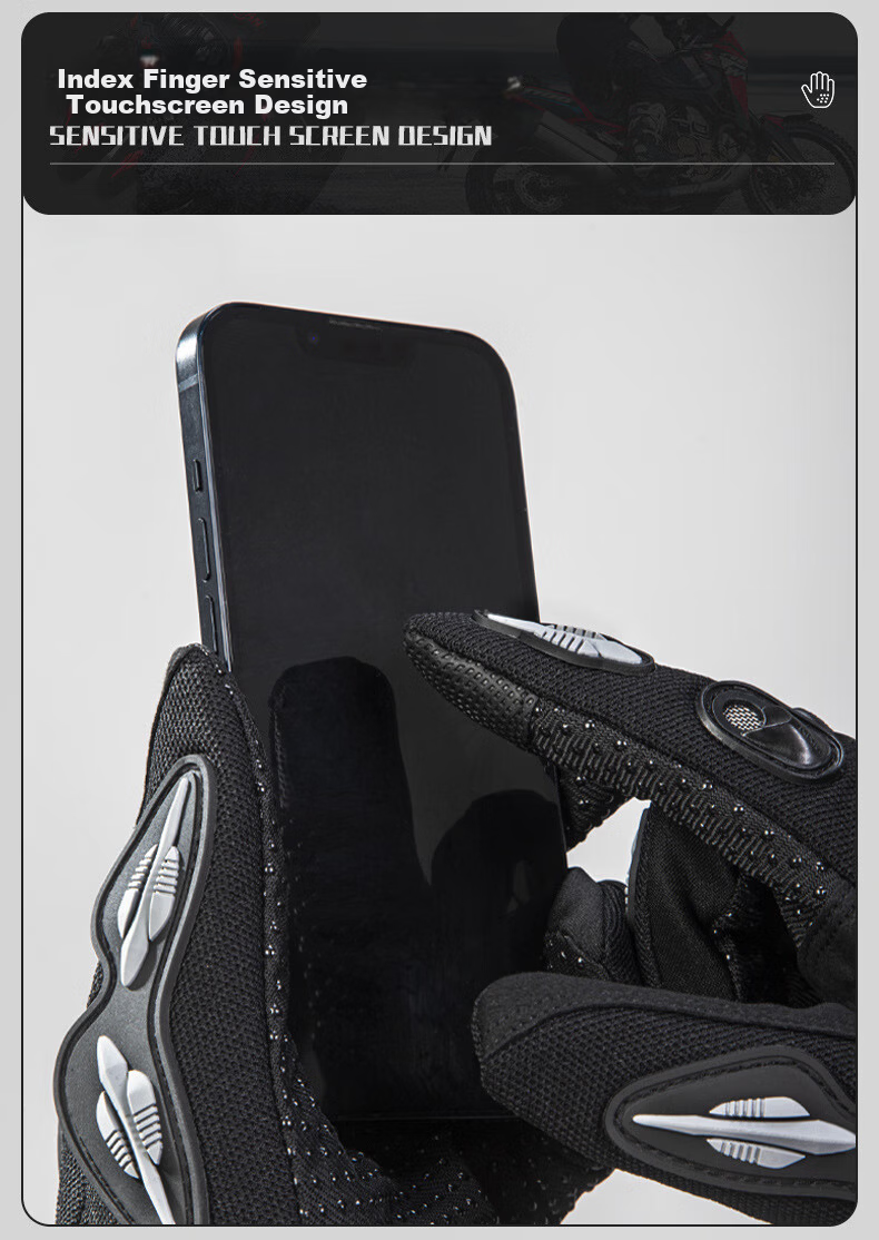 Chegui Mu Riding Motorcycle Gloves Windproof Anti-fall Motorbike Four Seasons Protective Full Finger Touchscreen XL 5