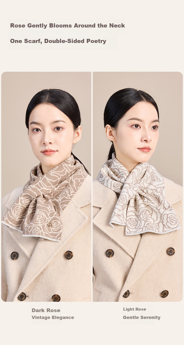 JIUMU Women's Silk Small Scarf Autumn Winter Mulberry Silk Warm Neck Scarf Short Scarf Gift for Women and Moms Gift Box Set 8