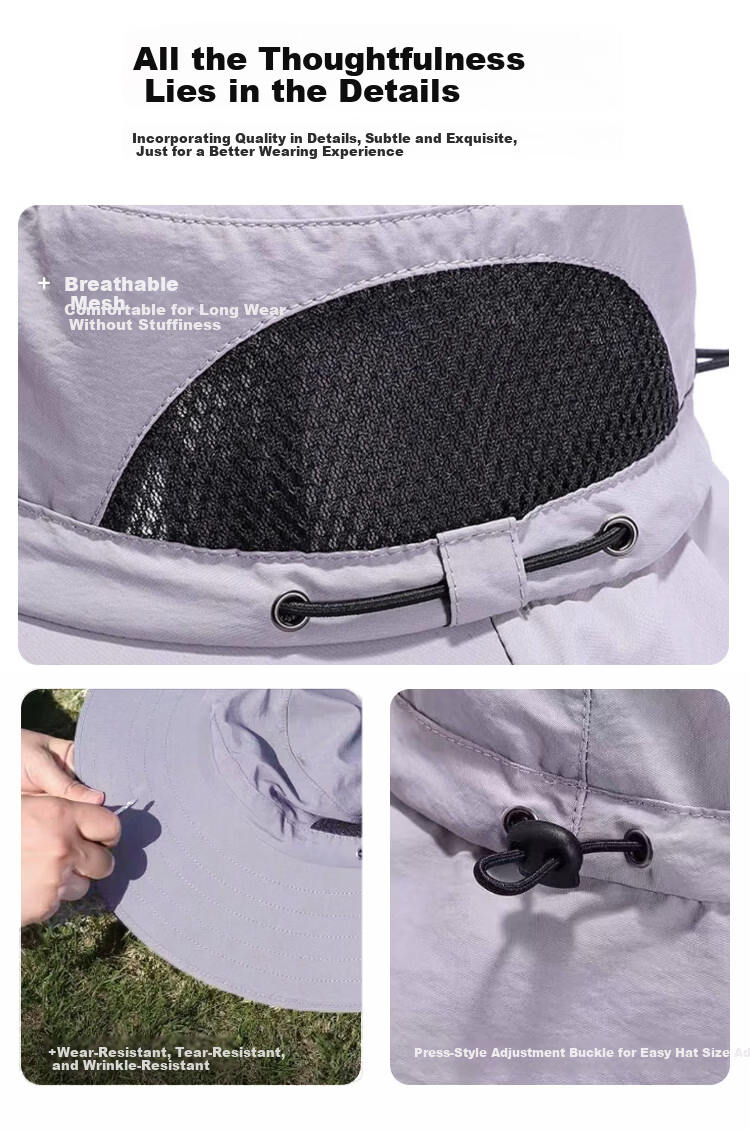 JEEP Men's Sun Protection Hat UV Protection Summer Fisherman Outdoor Hiking Wide Brim Sun Hat 7