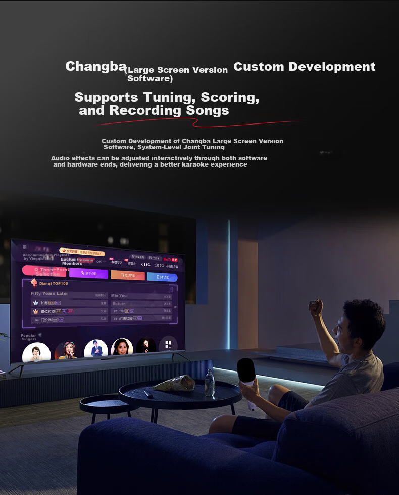 Changba K1 Wireless Karaoke Microphone KTV Singing Wireless Mic Dual Pack [Compatible with Xiaomi TV, Dongfeng Fengshen L8 Car, etc.] Please Check Compatibility Before Ordering 5