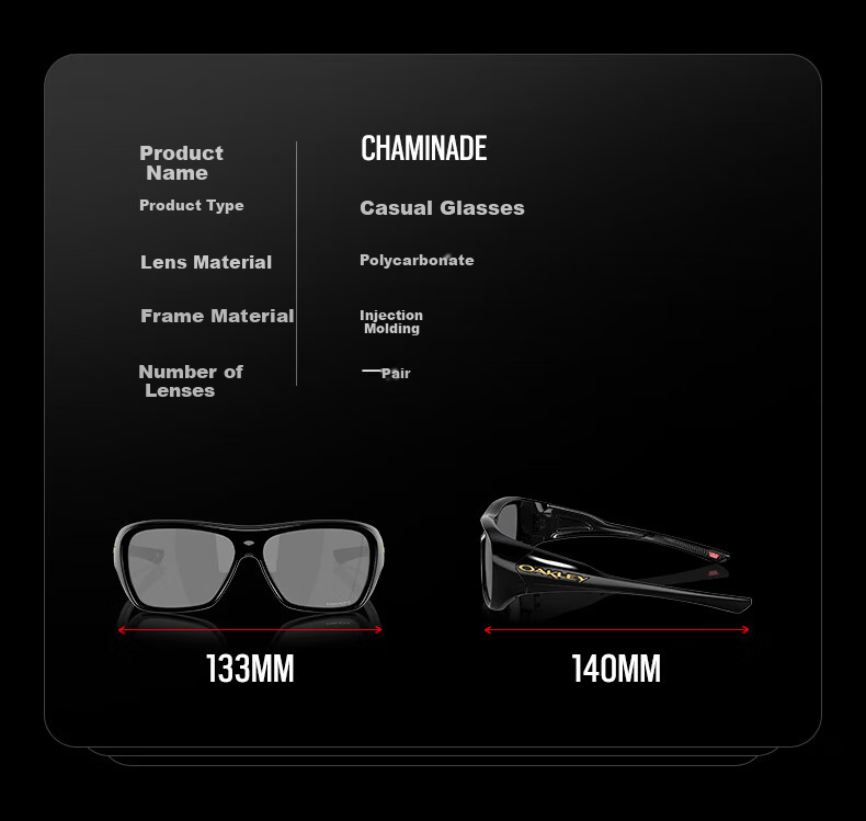 OAKLEY CHAMINADE Outdoor Casual Sunglasses Unisex 0OO9492 Pure Black-01 2