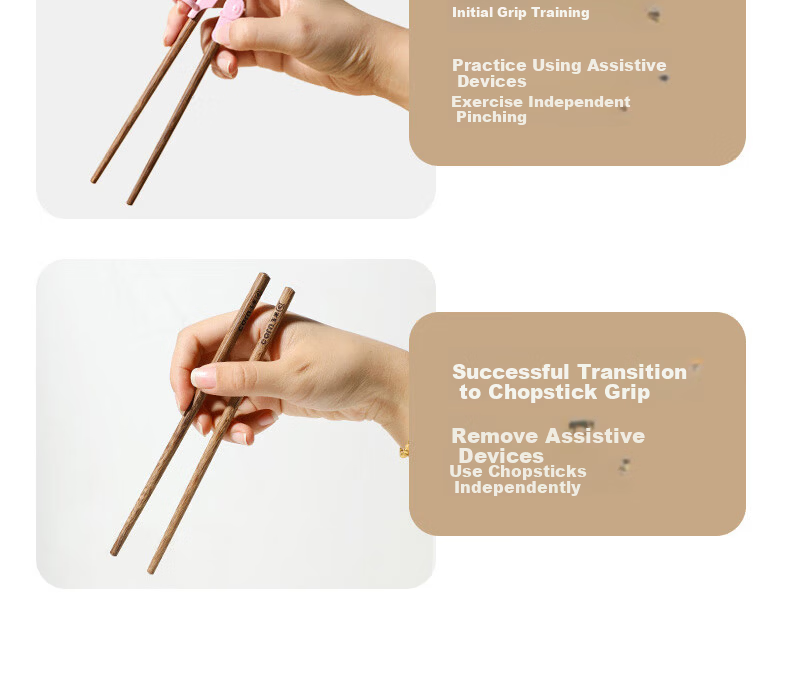 CORN Children's Self-Resetting Training Chopsticks for Kids Ages 3-6 Wooden Short Chopsticks Learning Aid 14