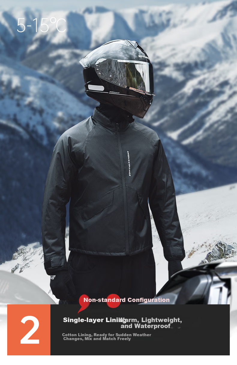 STAR FIELD KNIGHT Motorcycle Riding Jacket for Men, All-Season Use, Warm Fleece-Lined, Anti-Freeze, Water-Resistant, Motorbike Riding Windproof Coat, Size L 7