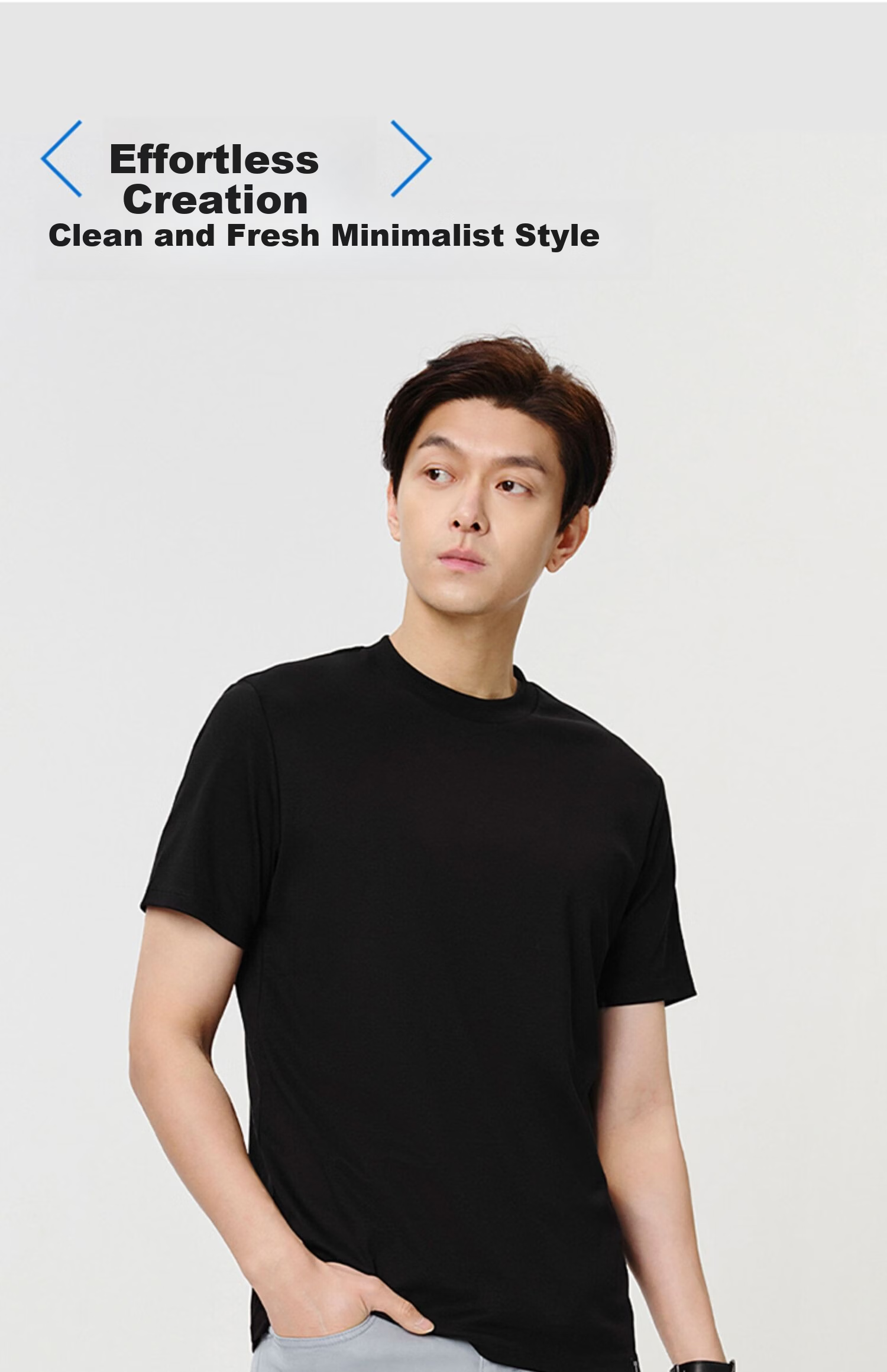 LangSha Men's Short Sleeve Vest Pure Cotton Round Neck Simple Skin-Friendly Autumn Winter Solid Color Base Shirt 7