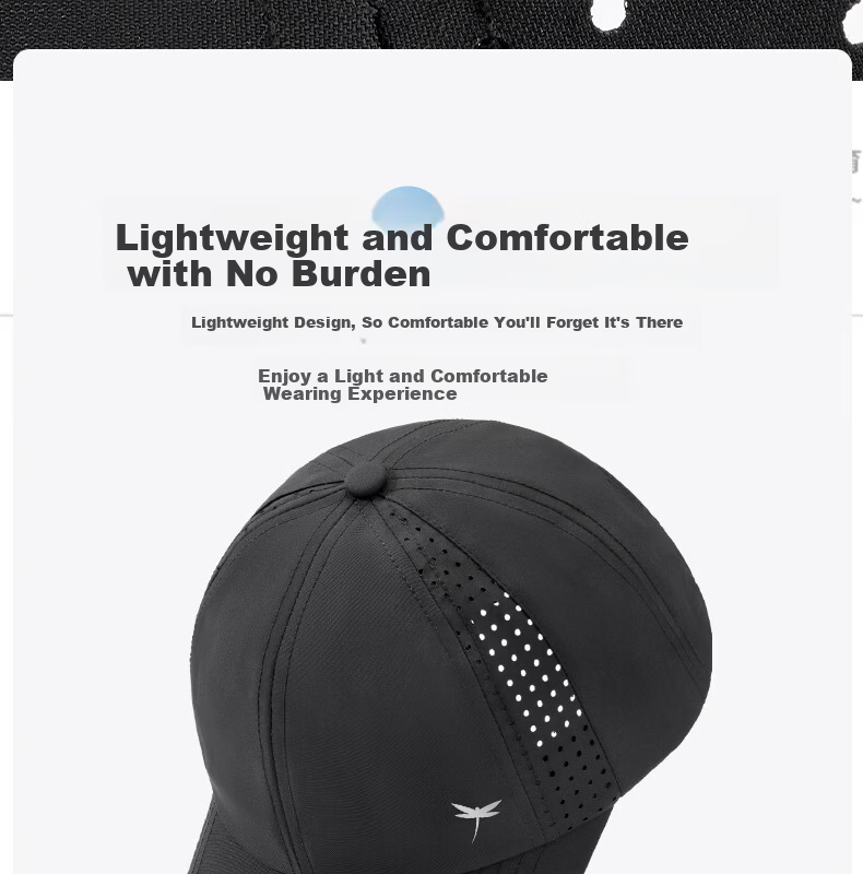 RED DRAGONFLY Men's Summer Sun Protection Hat Long Brim Baseball Cap Quick-Dry Mesh Breathable Sunshade Fishing Hiking Casual Duckbill Cap 9