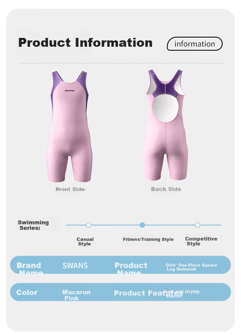 SWANS Children's Swimsuit Girls' One-Piece Professional Training Swimwear Quick-Dry Chlorine-Resistant Girl 239 Macaron Pink Size 150 7