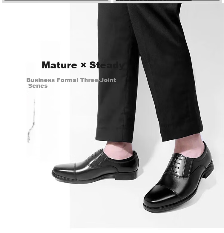 Jihua 35053 Men's Slip-On Formal Leather Shoes Casual Business Officer Black 38 8