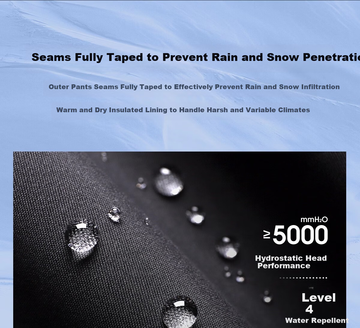 CAMEL Women's 3-in-1 Down Liner Waterproof Breathable Durable Tear-Resistant Hiking Mountaineering Pants Men's 14