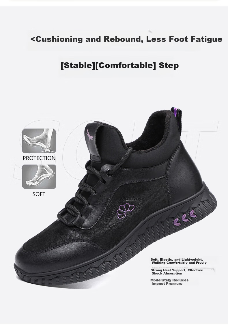 Red Dragonfly Women's Casual Soft Leather Sports Sneakers C0TTN06691-2 Black Size 36 4
