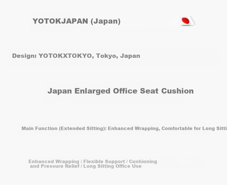 YOTOK Genuine Japanese Memory Foam Office Seat Cushion for Long Sitting, Anti-Pain Hip and Lumbar Support Chair Pad 2