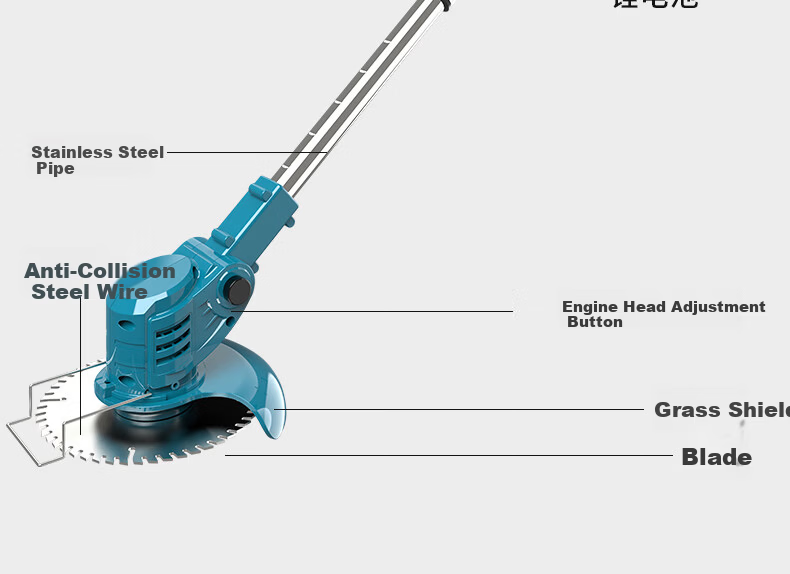 Milade Electric Lawn Mower Small Home Use Cordless Rechargeable Lithium Battery Multifunctional Grass Trimmer Cutter Tool 40