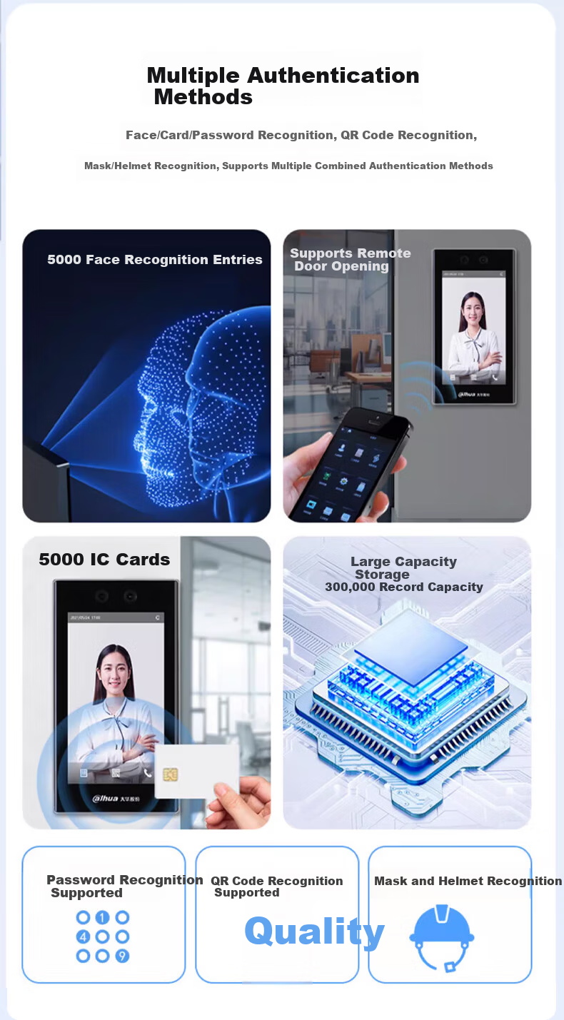 Dahua Facial Recognition Access Control All-in-One Machine Enterprise WeChat Co-branded Attendance Machine 7-inch Large Touch Screen Outdoor Waterproof Face and Card Attendance Turnstile K72 5