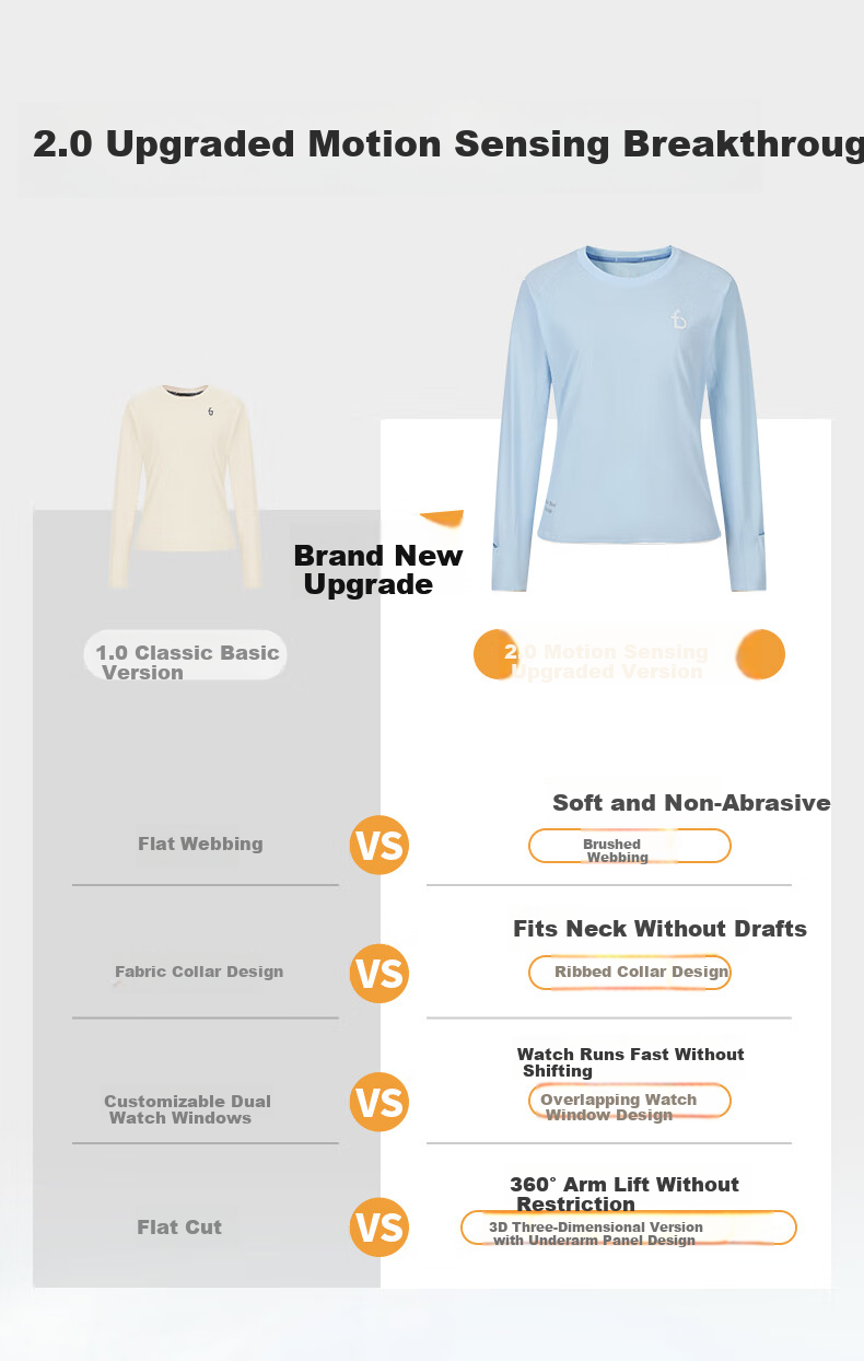 Feibit [Cotton Feel Long Sleeve 2.0] Women's Quick-Dry T-Shirt Autumn Winter Warm Base Layer Breathable Lava Orange S 2