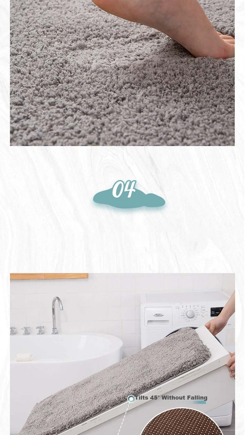 Chuangmaishi Bathroom Mat Absorbent Non-Slip Bath Mat Toilet Door Mat Quick-Dry Entrance Floor Mat 50x80cm 6