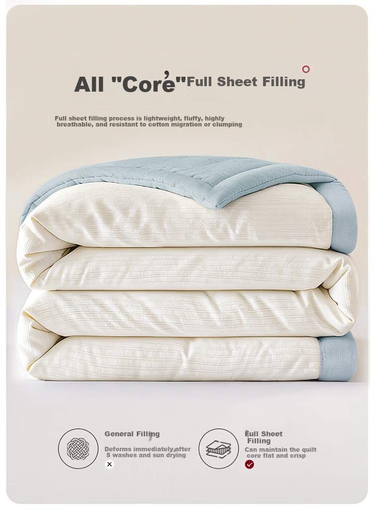 MUJI Small Bamboo Cotton Class A 20% Soybean Air Conditioning Quilt Summer Cooling Quilt Double 200*230cm 7