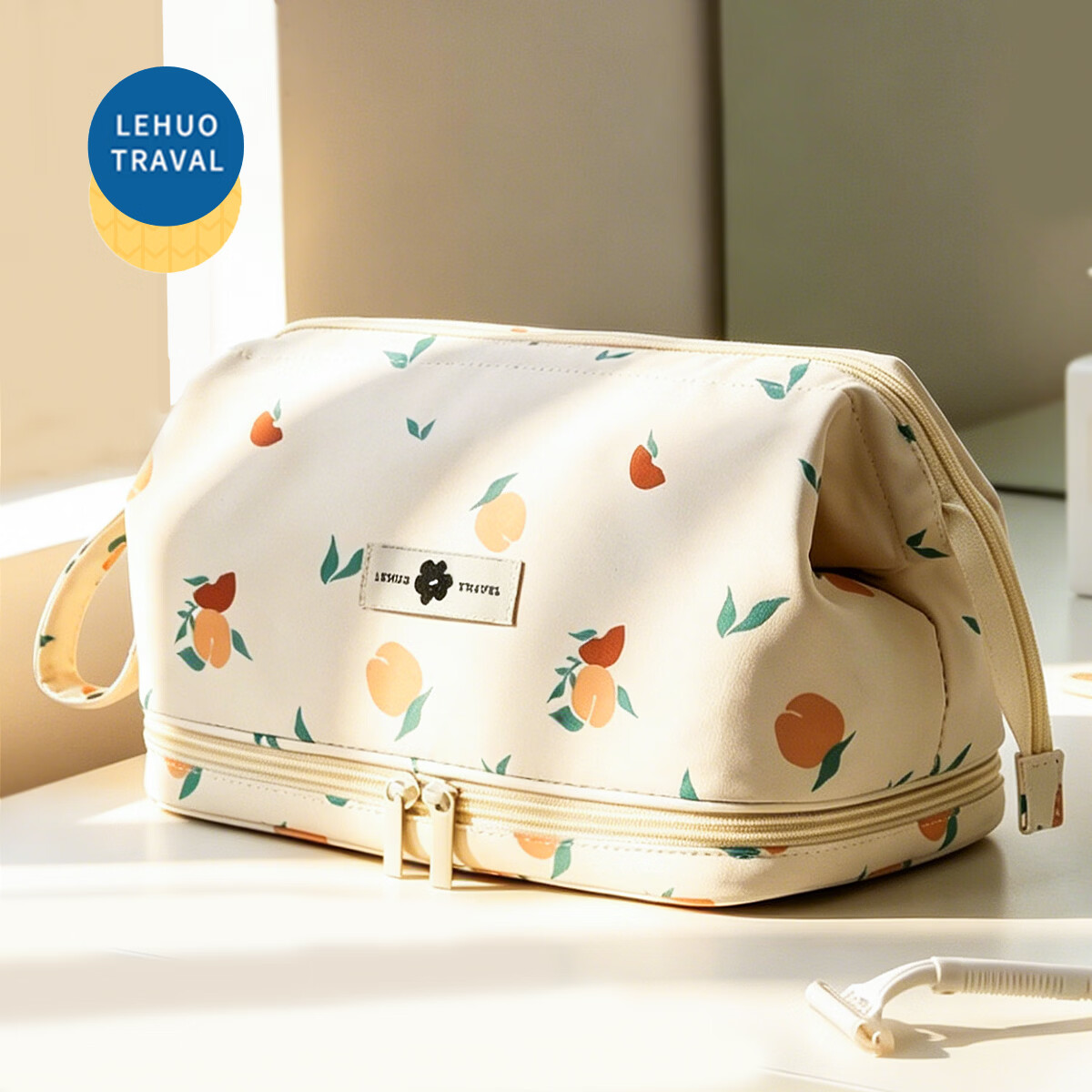 LOHO Travel Makeup Bag Portable Women's 2026 New High-Value Large Capacity Toiletry Skincare Storage Organizer Essential Set