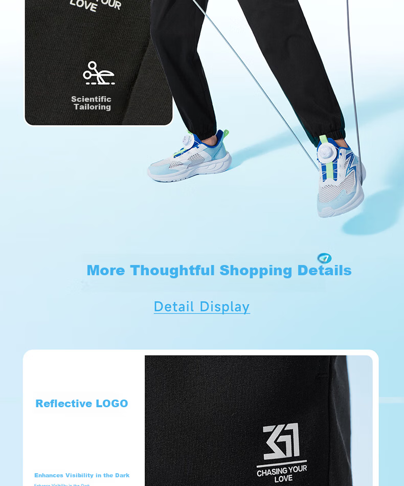 361° Kids Long Pants 26 Summer Boys Girls Breathable Cool Sports Pants Black 175 28
