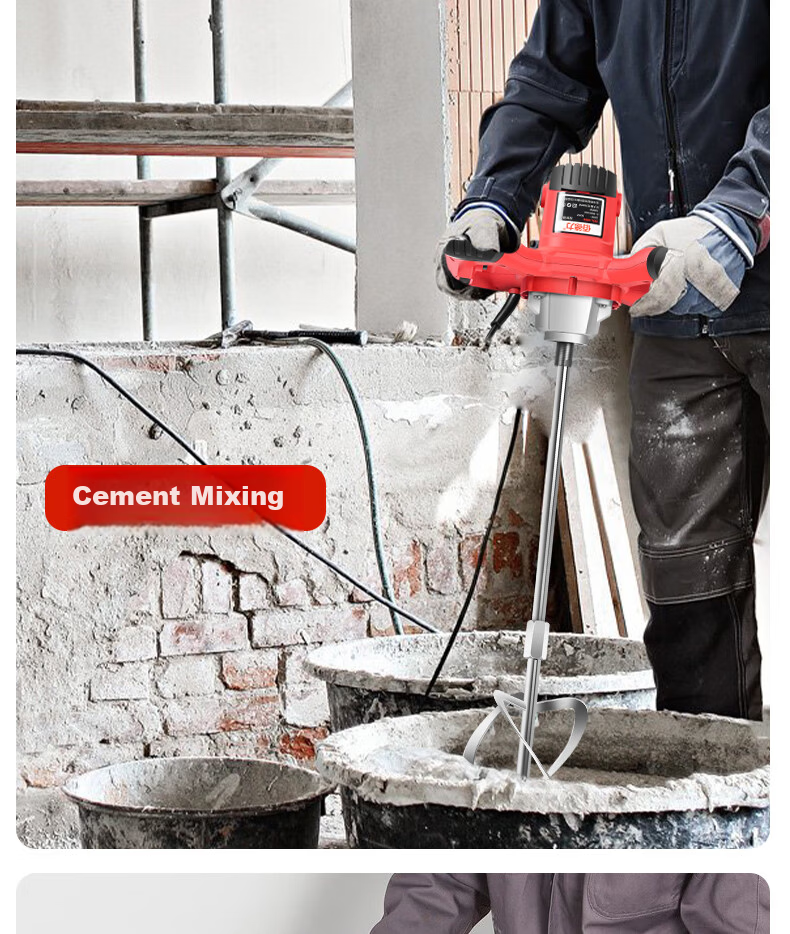 Baide Li Putty Powder Mixer High-Power Cement Mortar Coating Stirrer Paint Mixing Drill 10
