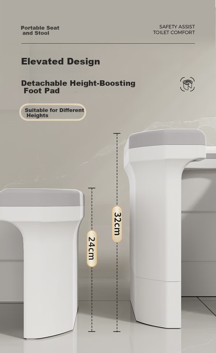 HOUYA Adult Toilet Seat Cushion Elevated Squat-to-Seat Commode Chair Portable Toilet for Elderly Home Use 3