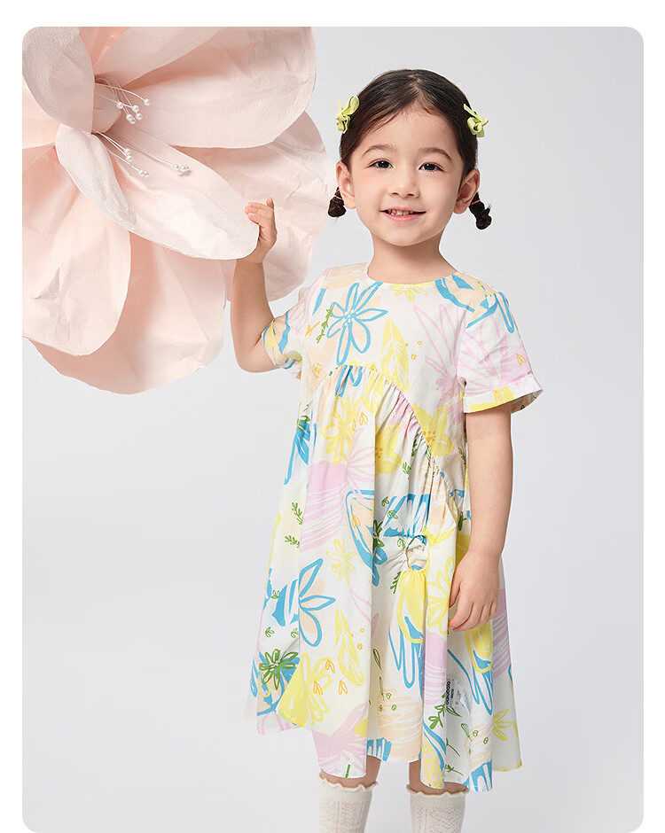 Balabala Kids Dress Girls Large Hem Skirt Summer 2025 Mall Edition 201225111004 11