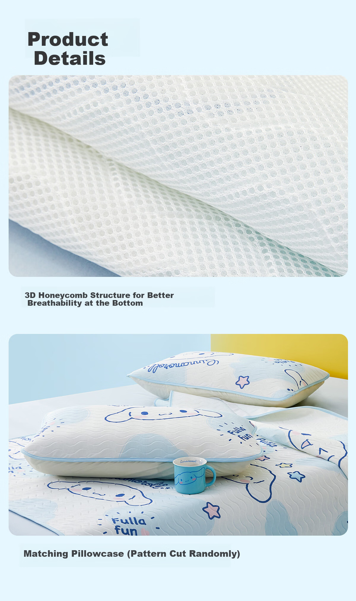 MERCURY Kids Cooling Mat Ice Silk Mat Class A Mat for Mothers And Babies, Cool-Feeling Soft Mat, Antibacterial Breathable Machine Washable Foldable Three-Piece Set 1.5m X 2m 14