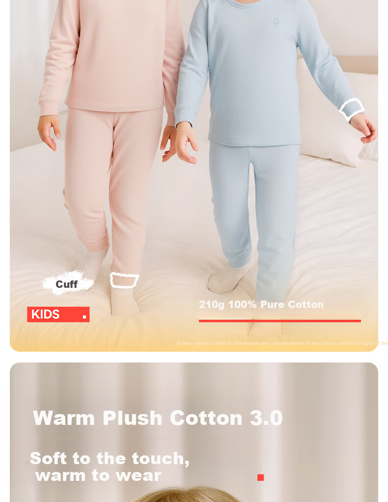 Gb Children's Cotton Thermal Underwear Set Autumn Clothes Boys Girls Kids Cotton Sweater 1