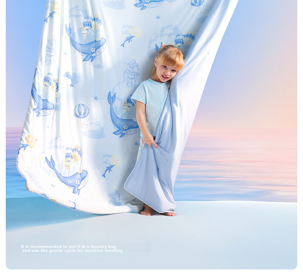 Beitaisi Children's Summer Cooling Quilt, Baby Blanket, Mixed Silk, Summer Infant, Kindergarten Air Conditioning Quilt, Yunhai, 120×150cm 19