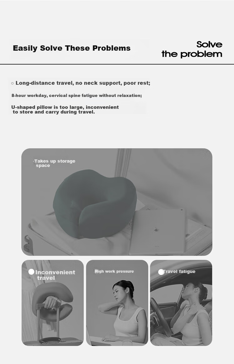Paiqishi U-Shaped Neck Pillow, Portable Travel Headrest, Airplane And High-Speed Rail Neck Support Cushion, Essential for Business Trips 2
