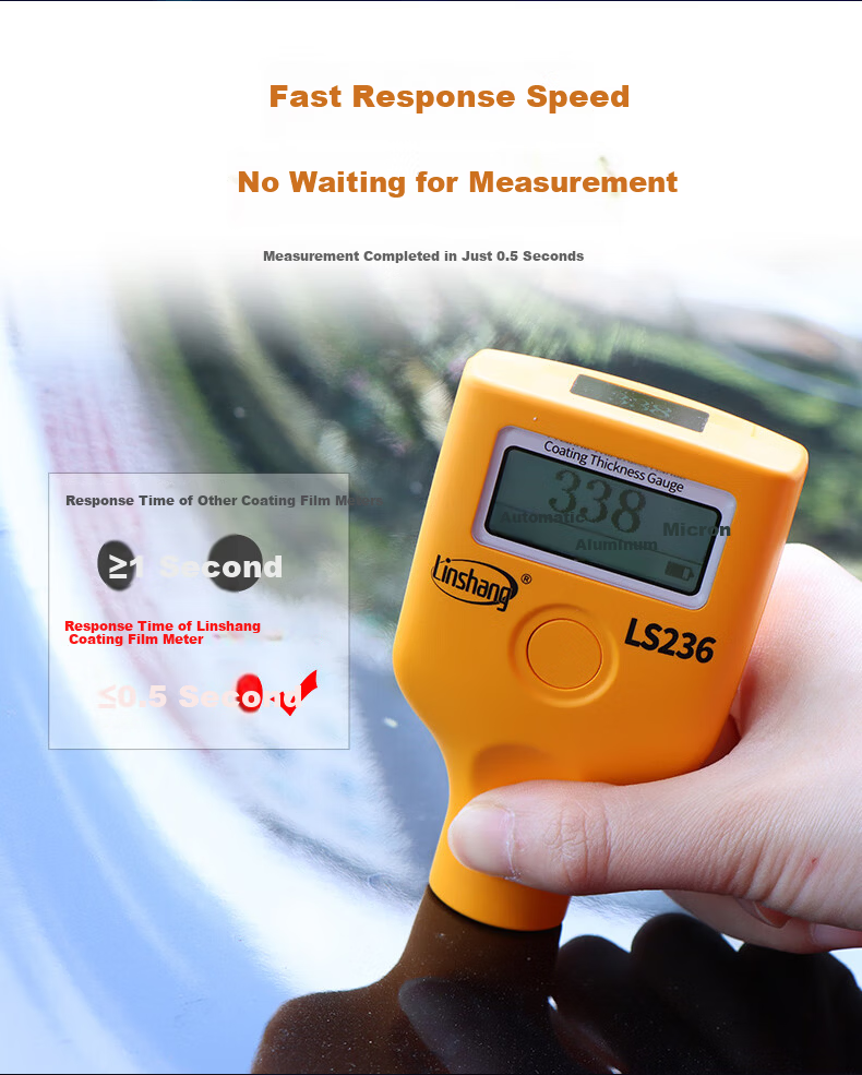 Linshang Coating Film Thickness Gauge LS239 High-Precision Used Car Coating Thickness Meter for Measuring Iron Powder Putty 10