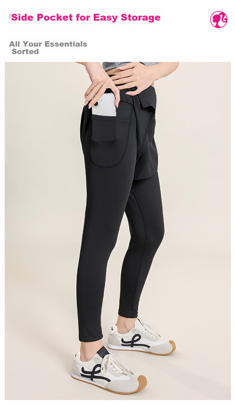 Barbie Two-in-One Yoga Pants Women's Running Fitness Leggings with Pockets 7